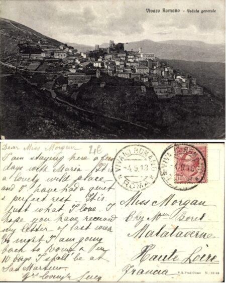 Vivaro Romano, veduta generale, cartolina viaggiata 1918.